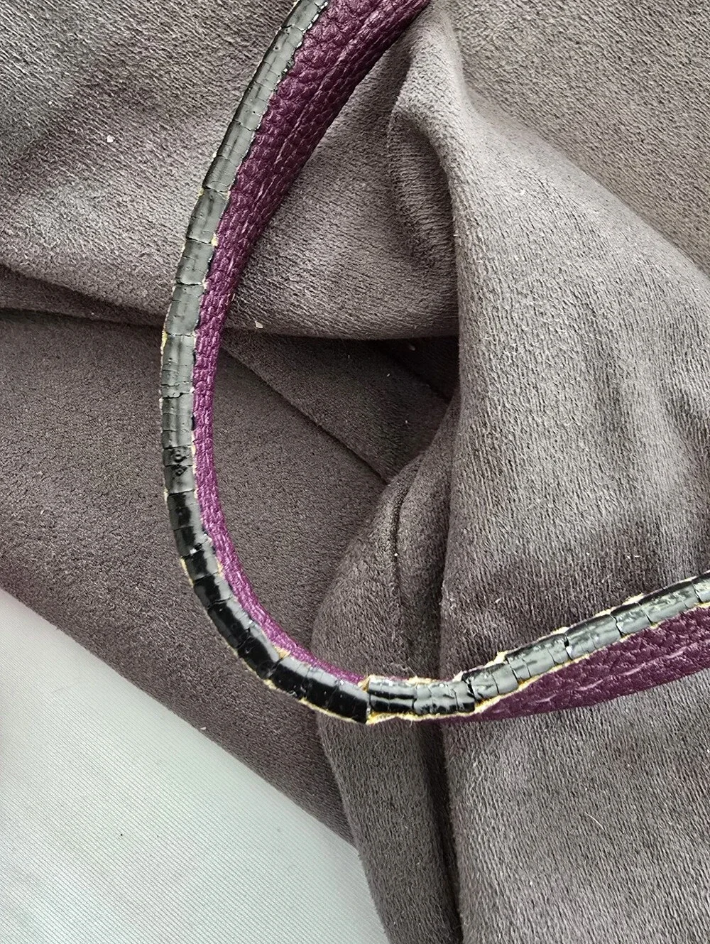 Betsey Johnson Tote Large Plum Purple Bag Silver Studded Bow Faux Leather Purse